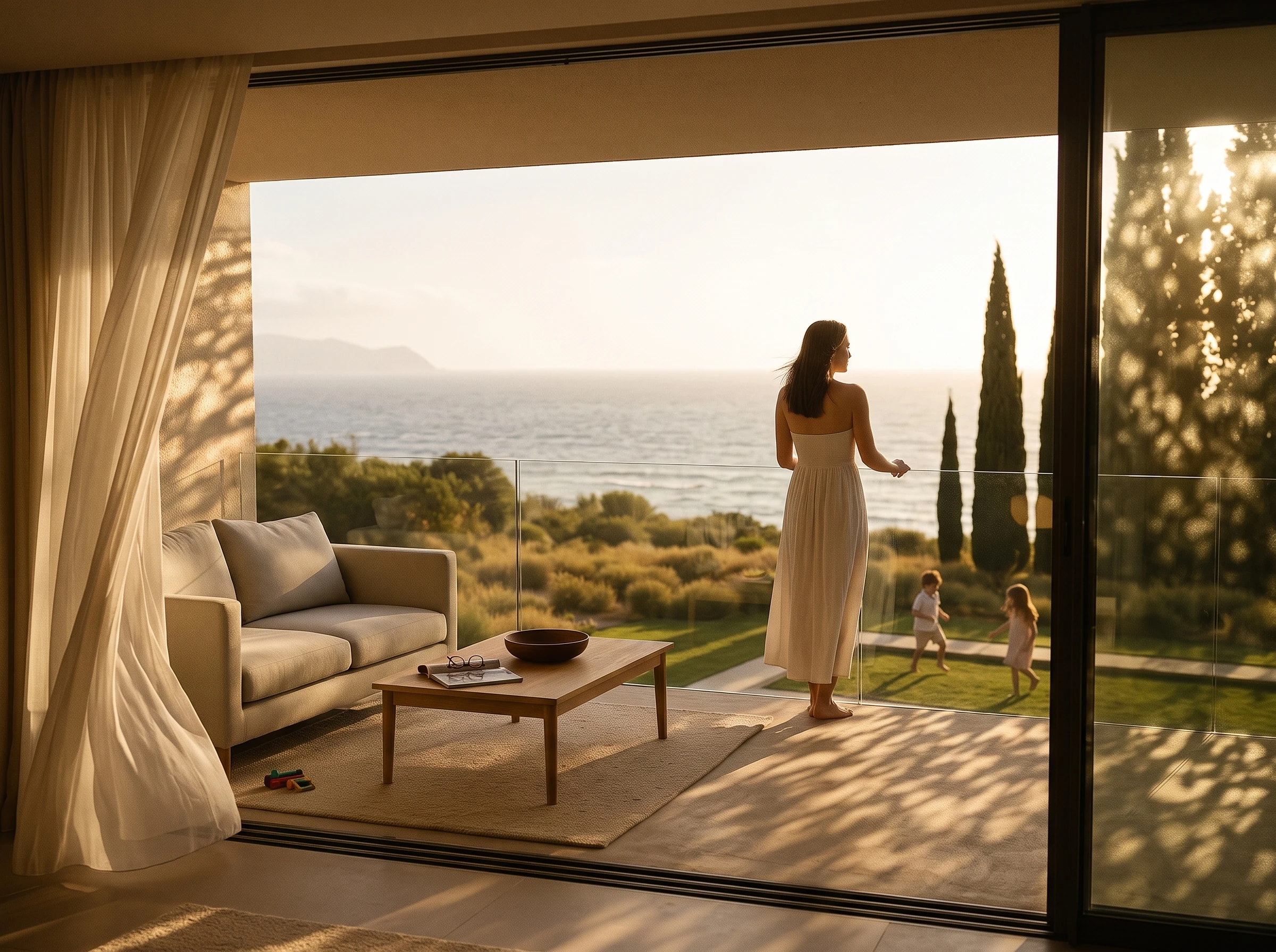 Nazaré Villa – Terrasse bei Sonnenuntergang
